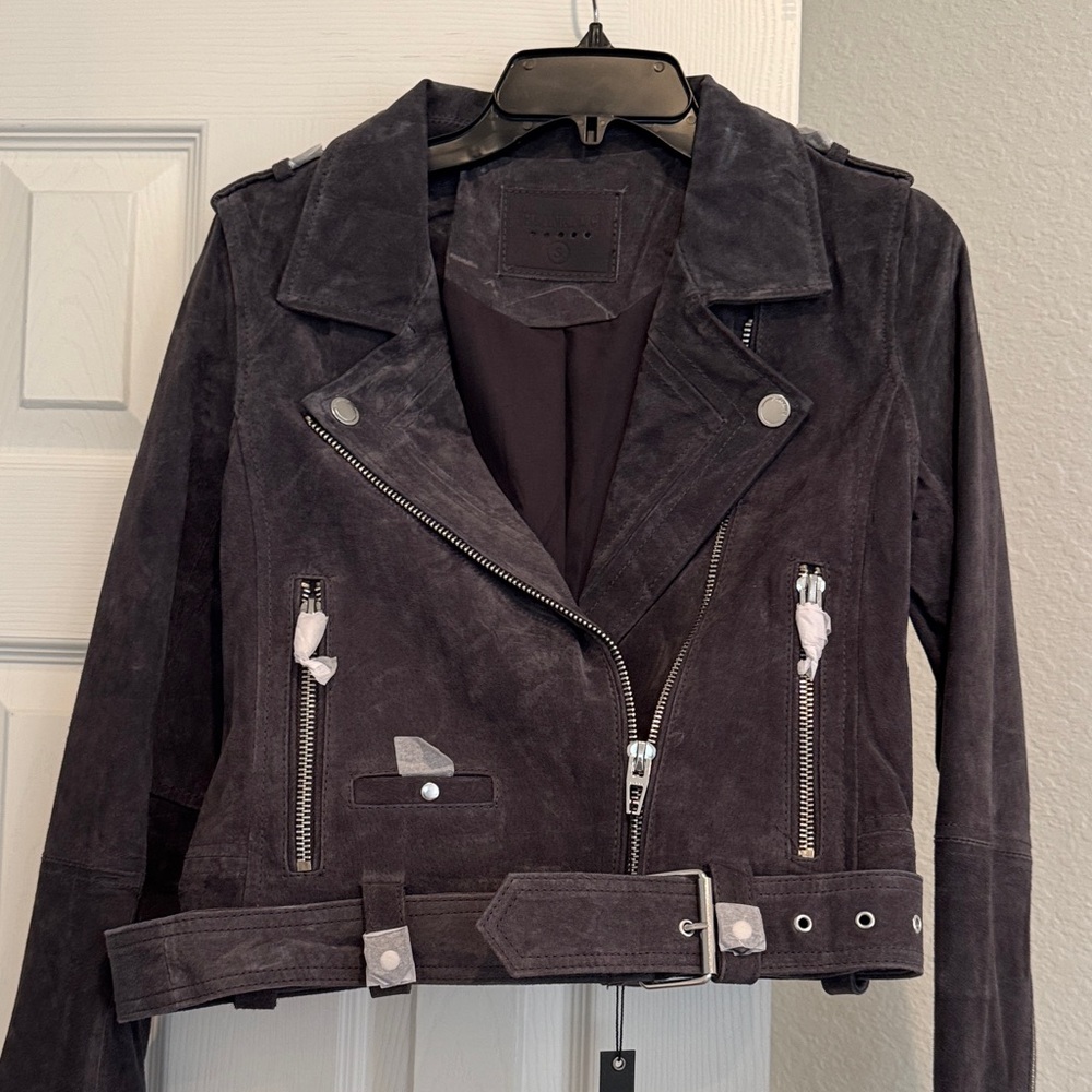 Blank NYC Dark Suede Leather Jacket